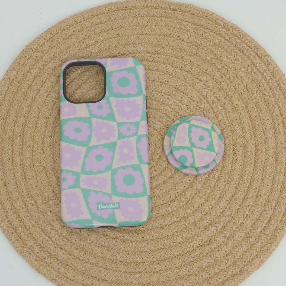 Delicate Green & Pink Floral Magnetic MagSafe Phone Case