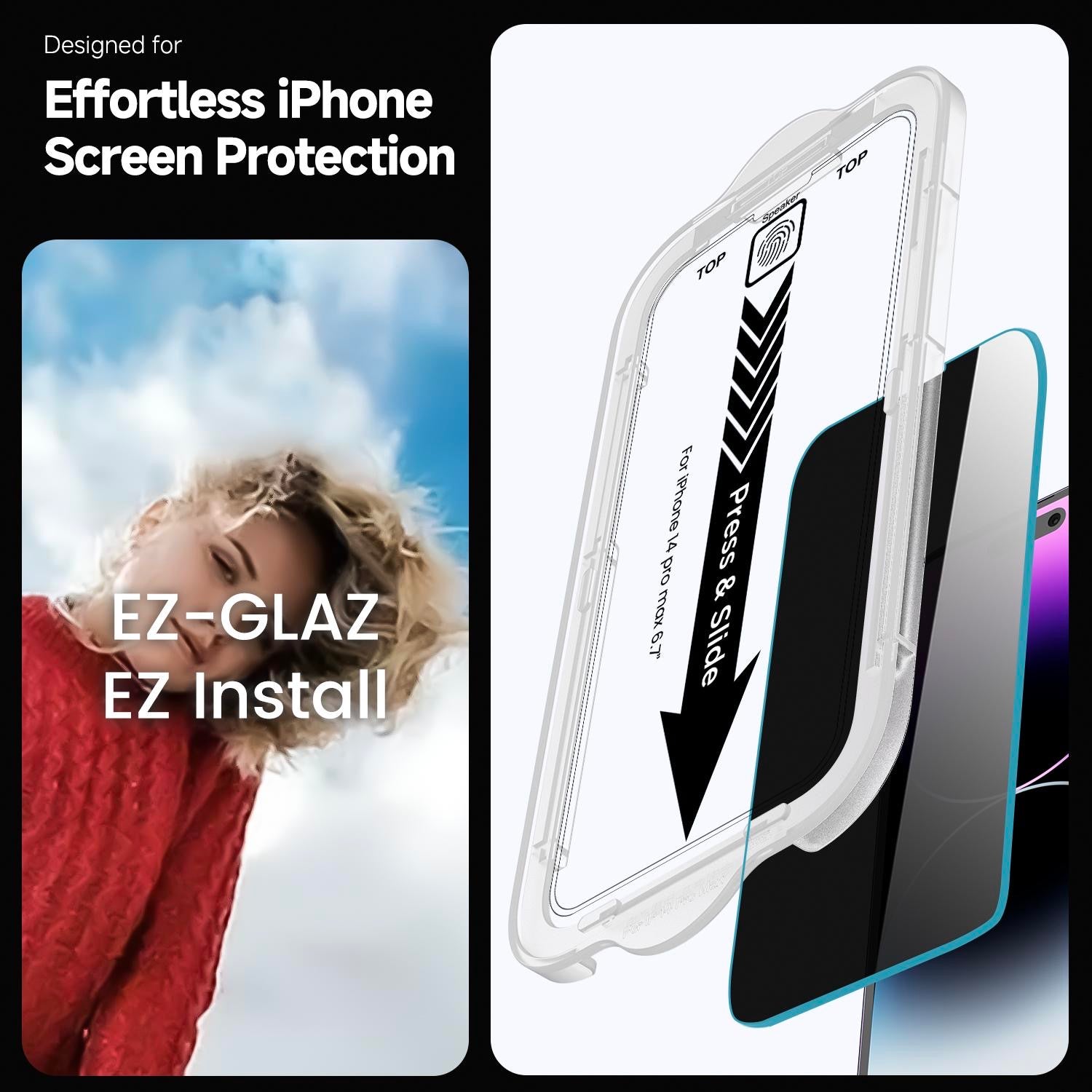 EZ-GLAZ Privacy Tempered Screen Protector